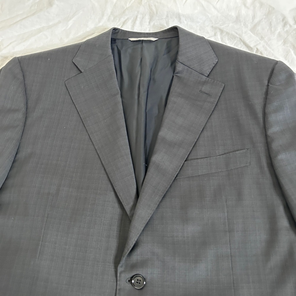 Canali Wool Blazer Mens US 44R  EU 54R Charcoal Grey Italy Two Button Jacket